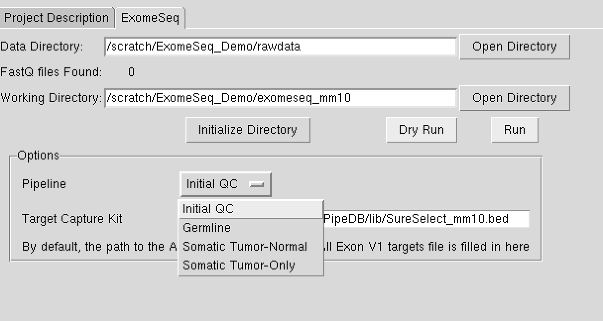 Pipelines available for WES/WGS